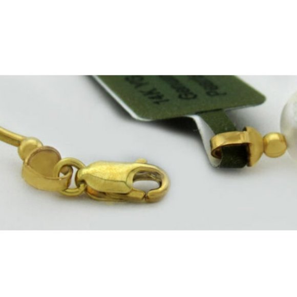 GENUINE WHITE PEARLS BRACELET 14K GOLD ** New With Tag ** - Picture 3 of 3